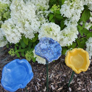 Ceramic Bee Watering Station Set, Garden Art Decor, Pollinator Puddler Set (3)