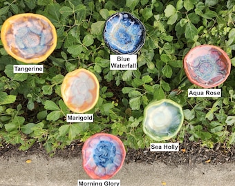 Handcrafted Ceramic Pollinator Watering Station: Bee & Butterfly Garden Art Puddler for Outdoor Hydration