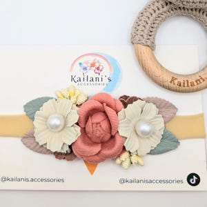 Baby Flower Headband, Toddler headbands, Crown Baby Headband, Photoshoot prop, Wedding hair, Christening band, cake smash prop, Floral band