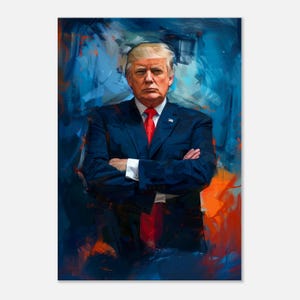 President Trump Portrait Canvas Print Wall Decor. Unframed Contemporary Wall Art for Living Room, Office. Donald Trump Merch