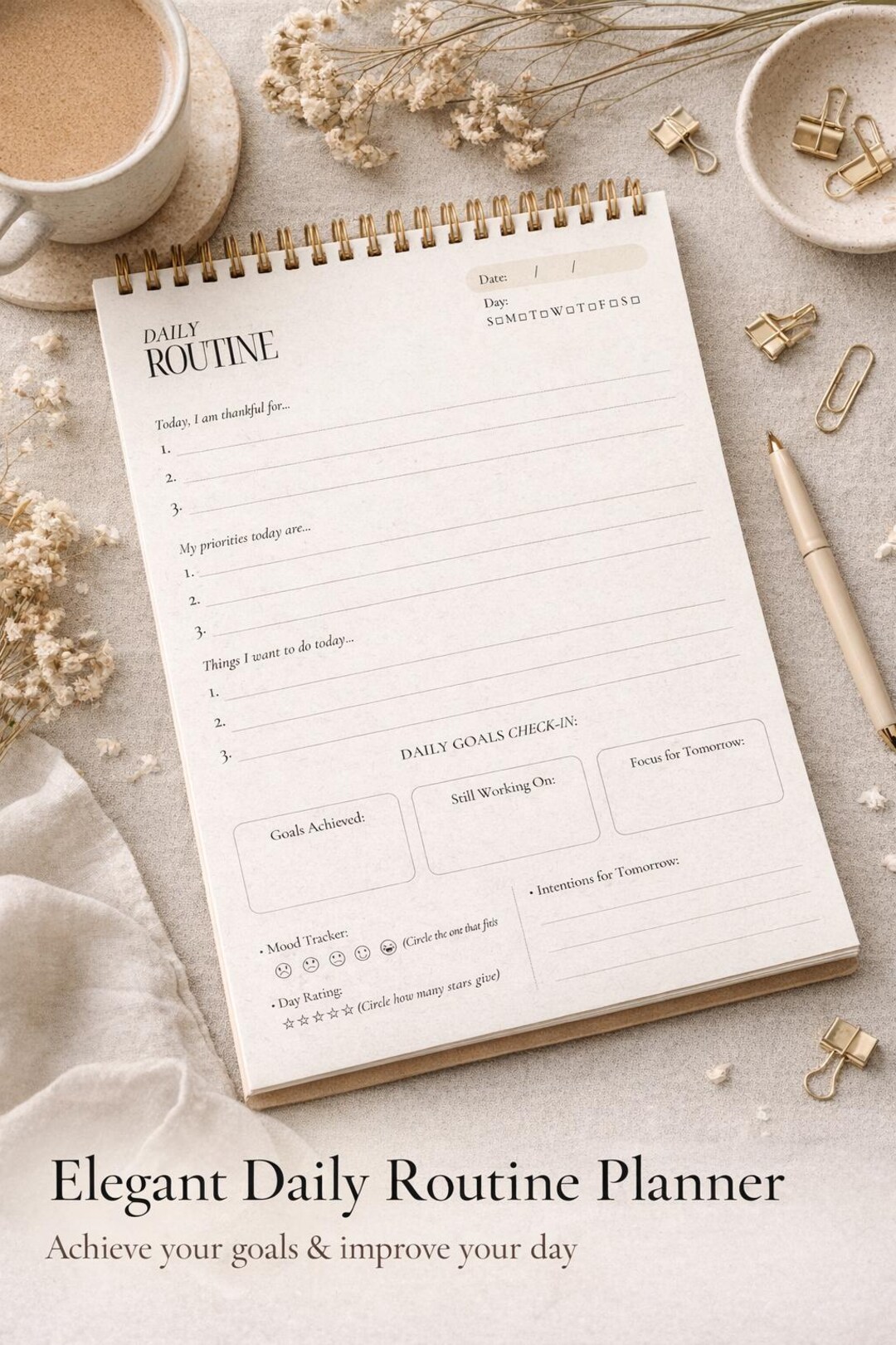 The Intentional Day: Minimalist Daily Routine & Reflection Guide - Etsy