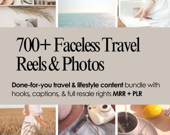 700+ Faceless Travel Reels | Canva MRR Templates | PLR Reels | Viral Content for Instagram Stories & Reels | Editable Exclusive Bundle