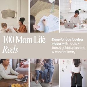 Done‑for‑You Faceless Mom Reels + Hooks | PLR MRR | Canva Templates, Guides & Planner for Mompreneurs | Editable Content Bundle