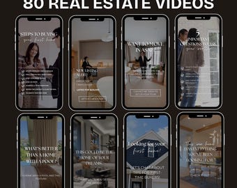 80 Real Realty Reels Template, Real Realtor Instagram Canva Template, Real Realtor Social Media Videos, Real Realty Reels Template