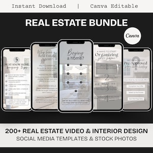 Real Estate Social Media Instagram Bundle, Real Estate Reels Template, Realtor Instagram Canva Template, Real Estate Marketer Videos Reel