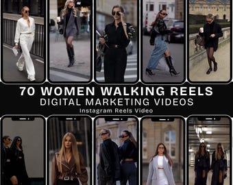 Aesthetic Faceless Women Reels Walking Reels Bundle Women, Digital Marketer Reels Video Canva, Social Media Video Content, Digital Download