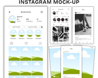 Mockup per Instagram, modello di mockup per IG, mockup per post di Instagram, modelli Canva modificabili, mockup per Instagram per Reels e post, mockup per social media
