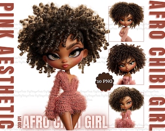 Afrogirls Clipart, PNG Black Girl Clipart Bundle, Fashionable Girl Graphics, Blackgirls Clipart, Black Girl Graphics, Beautiful Girl Clipart