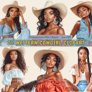 Black Cowgirl Clipart Bundle Womens Black Western Hat Afro Women PNG, Black Cowgirl Hats Melanin Cowgirl Country Girl Sublimation Designs