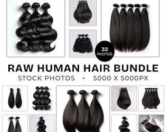 Raw Hair Bundle Photos, Hair Extension Stockphoto Raw Human Hair Bundles Hair Photoshoot Hair Brand Website for Hair Business Photos