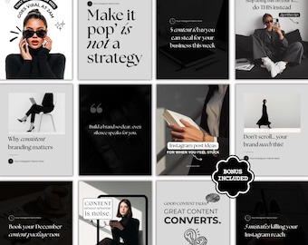 Modern Instagram Social Media Manager Post & Content Creator Instagram Templates, Coaching Instagram Templates, Pinterest-Inspired Templates