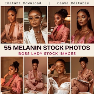 Photo Melanin Girl Boss Melanin Woman Stock Photos AI Black Women, Pink Aesthetic Stock Images Bundle, Melanin Faceless Aesthetic Photos