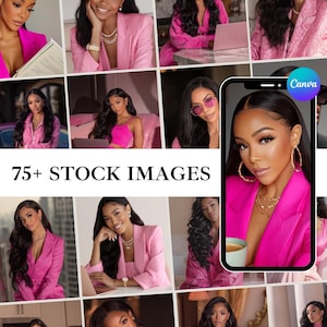 Melanin Girl Boss Faceless Melanin Stock Photos Pink Aesthetic Photos Faceless Digital Marketing Melanin Stock Images-African American Model