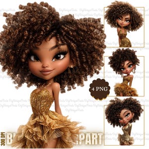 Afro Black Girl Clip art Fashion Black Woman Clipart Melanin Girl Clipart, Black Girl Magic Sublimation Png, Commercial Use Clipart Bundle
