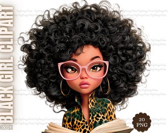 Black Girl Clipart Bundle PNG Black Woman Afro Png Clipart Afro Women Sublimation Melanin Queen Black Girl Magic Digital Download Subli File