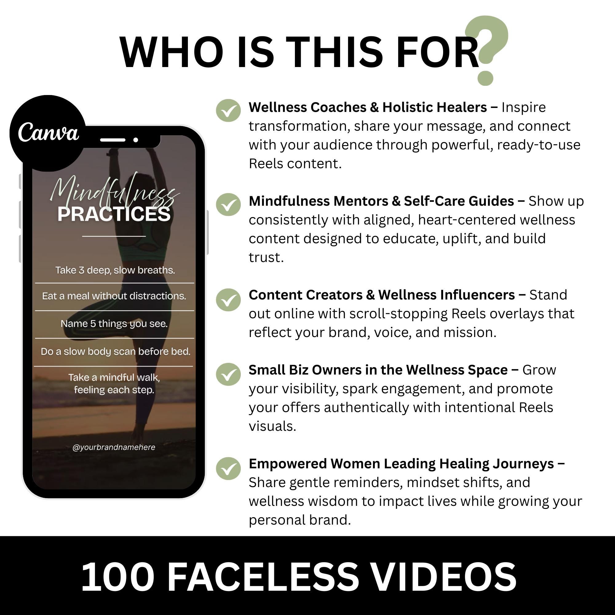 Wellness Instagram Reels Templates, Holistic Coach Reels Canva ...