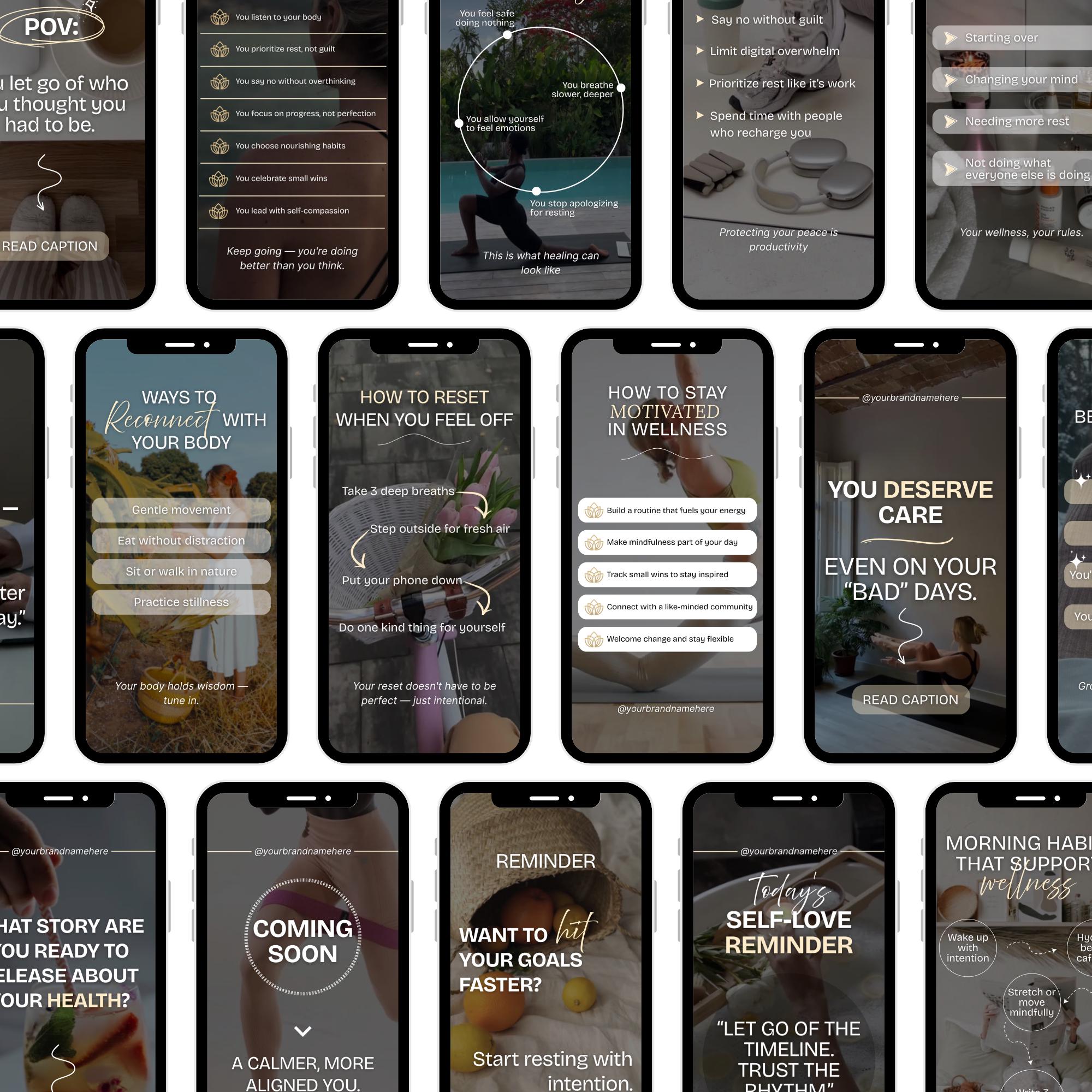 Wellness Instagram Reels Templates, Holistic Coach Reels Canva ...