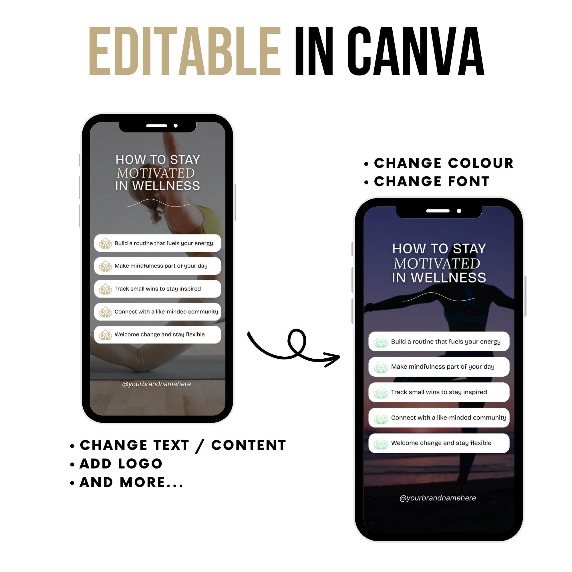 Wellness Instagram Reels Templates, Holistic Coach Reels Canva ...