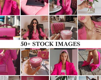 Girl Boss Stock Photos Pink Aesthetics, Feminine Luxury Stock Image, Faceless Pink Aesthetic Stock Images For Instagram Digital Marketer