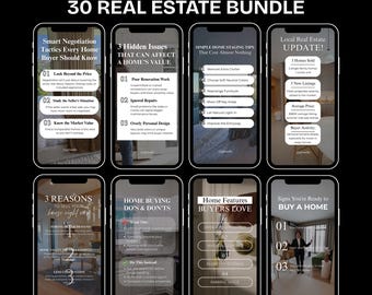 Real Estate Reels Template, Realtor Instagram Canva Template, Real Estate Social Media Instagram Bundle, Real Estate Marketer Videos Reel