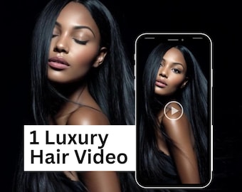 Vídeo de Cabelo Luxuoso, Vídeo de Beleza, Vídeos para Sites de Negócios de Cabelo, Vídeo de Cabelo para Instagram, Vídeo para Redes Sociais sobre Cabelo (Download Digital)