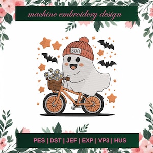 Ghost Halloween Embroidery Designs, Spooky Machine Embroidery Pattern,  ghost halloween embroidery file spooky 3 SIZE - Instant Downloads