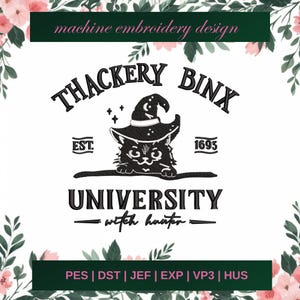 Cat university embroidery designs, halloween machine embroidery designs, spooky cat embroidery design, gothic embroidery pattern, 3 SIZE - I