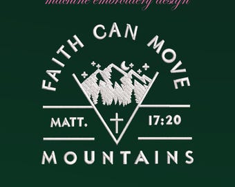 Faith embroidery designs,Faith can move moutain machine embroidery designs, christian embroidery design, jesus embroidery pattern, 3 SIZE