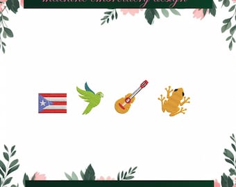 Puerto rico embroidery designs, Puerto rico icon machine embroidery designs, travel embroidery design, embroidery pattern, 3 SIZE Instant