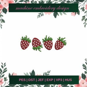 strawberry embroidery designs, fruit machine embroidery designs, strawberry embroidery design, embroidery pattern, 3 SIZE - Instant download