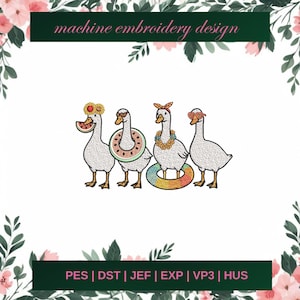 Cute Goose Embroidery Pattern, goose embroidery design, funny goose Funny Animal Machine Embroidery Designs, 3 SIZE - Instant Downloads