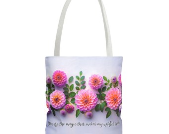 Bolsa de lona floral: bolsa de compras reutilizable y ecológica