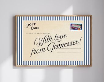 Tennessee Postcard Vintage Print | Digital Download | Tennessee Wall Art