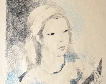 MARIE LAURENCIN trial proof DINAH color lithograph