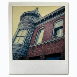 vintage altered POLAROID Wallace Idaho Insurance Building photograph
