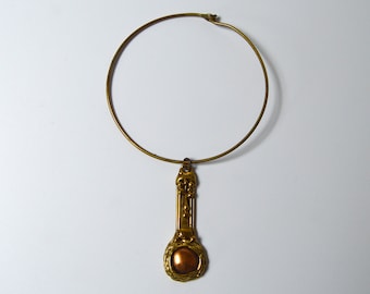 vintage pendant necklace MAX ROBILLARD bohemian artist jewelry 1960s 1970s