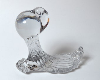 original vintage HEISEY glass pouter pigeon