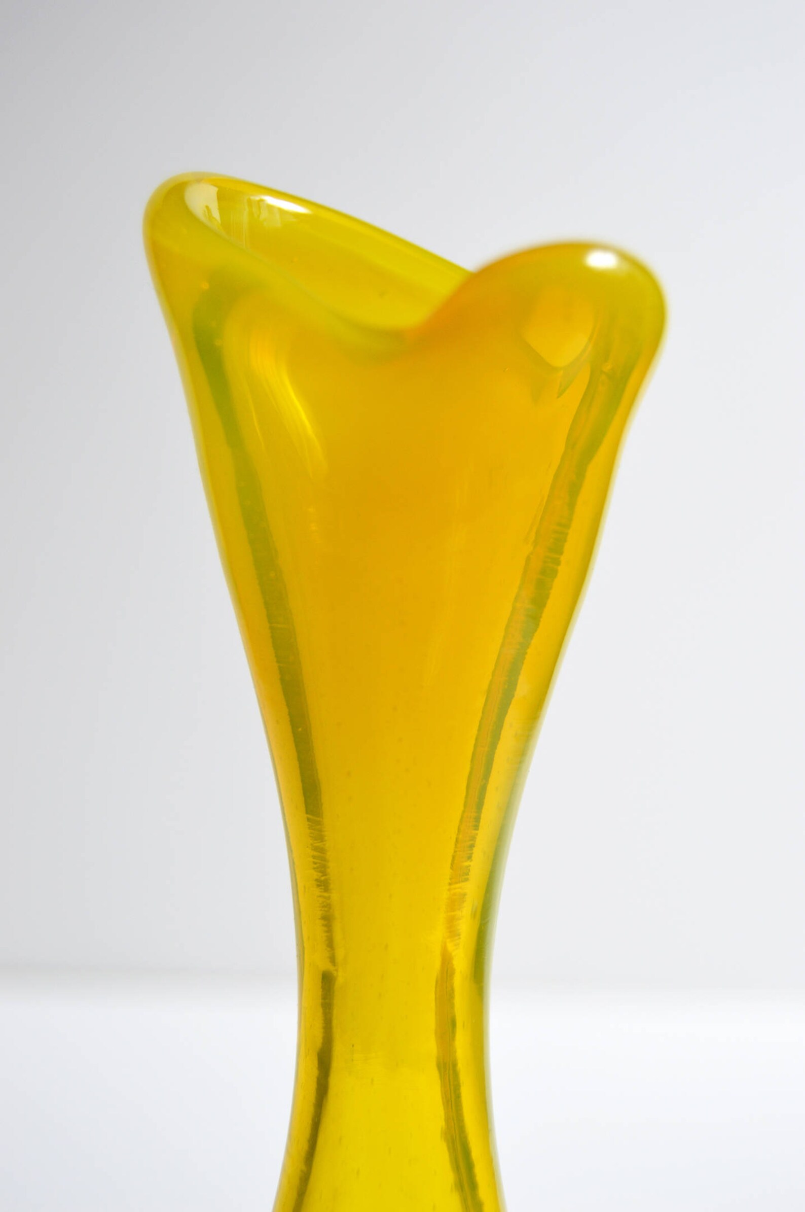 Vintage BLENKO 64B Jonquil yellow vase Joel Myers 1960s Etsy