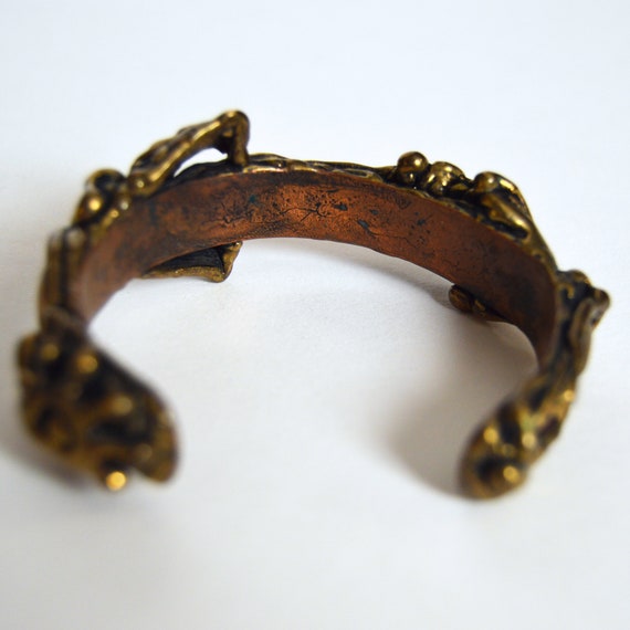 vintage brass bracelet MAX ROBILLARD bohemian art… - image 4