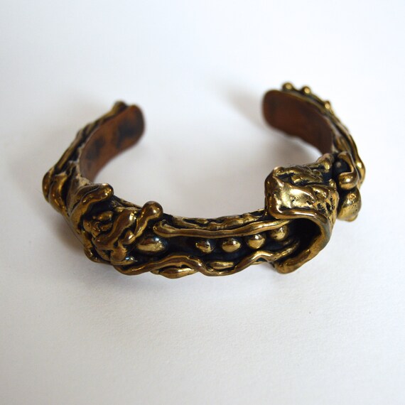 vintage brass bracelet MAX ROBILLARD bohemian art… - image 2