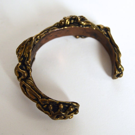 vintage brass bracelet MAX ROBILLARD bohemian art… - image 3