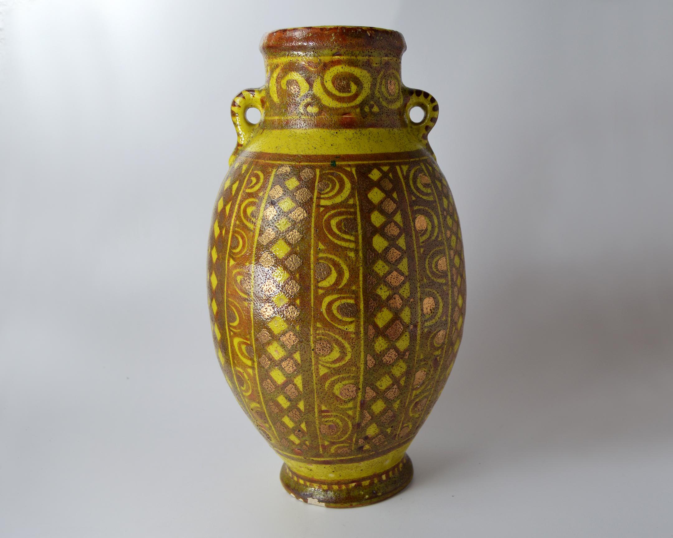 vintage LACHENAL FRANCE large ceramic lamp base vase