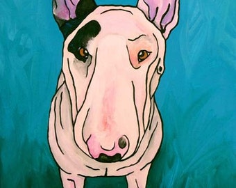 Bull Terrier Painting 12 x 16