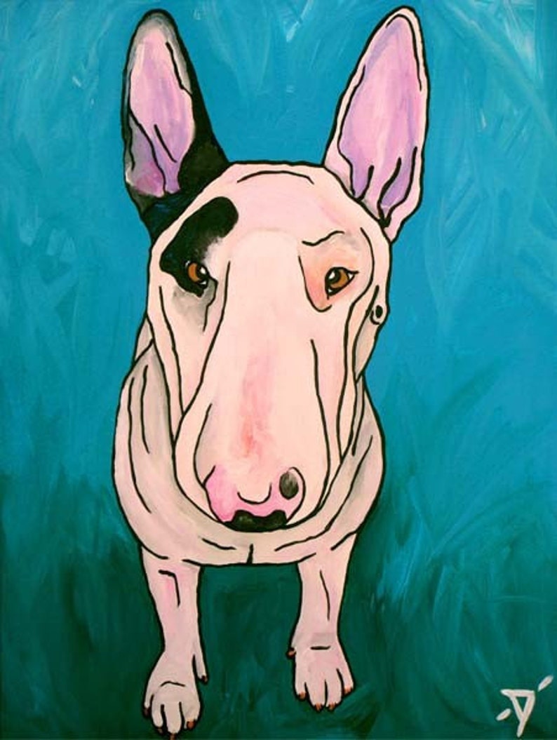 Bull Terrier Painting 12 X 16 - Etsy