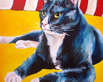 Cat Portrait Acrylic Painting 20" x 20"
