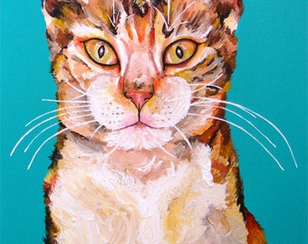 Cat Portrait Acrylic Painting 18" x 24"