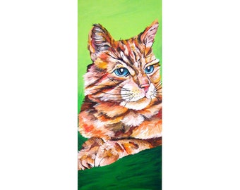 Cat Portrait Acrylic Painting 15" x 30"