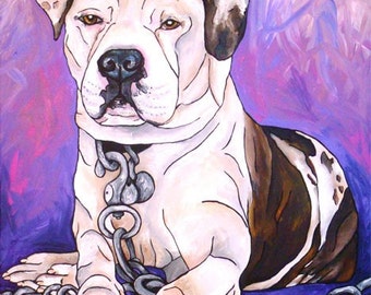 American Bulldog Painting 22 x 28