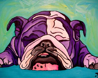 English Bulldog Painting 12 x 16