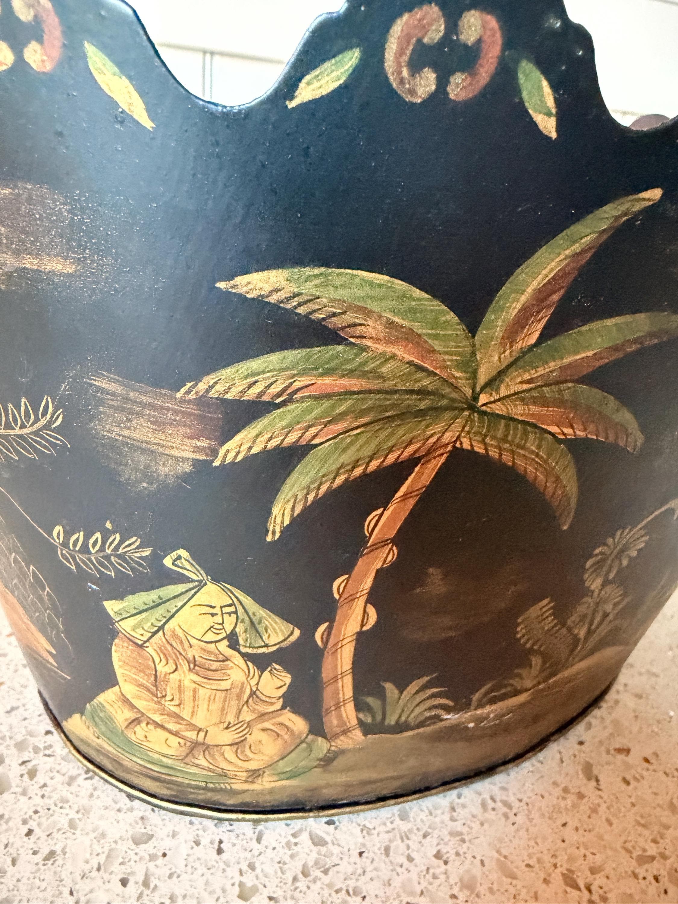 ダークブロンズ 花器 Chinoiserie Planter Black - Etsy